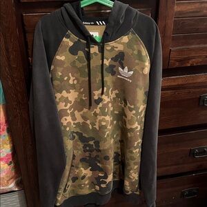 Adidas Skateboarding Men's Black and Camouflage Hoodie